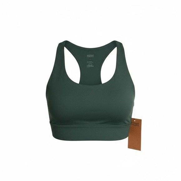 Girlfriend Collective Paloma Racerback Sports Bra‎ Large (Green) NEW - Picture 2 of 9